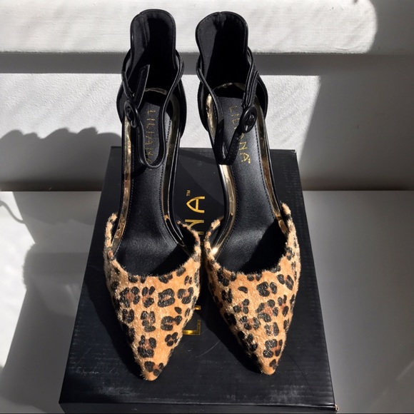 🆕 LEOPARD PRINT FAUX LEATHER POINTY TOE HEELS! - Picture 4 of 8